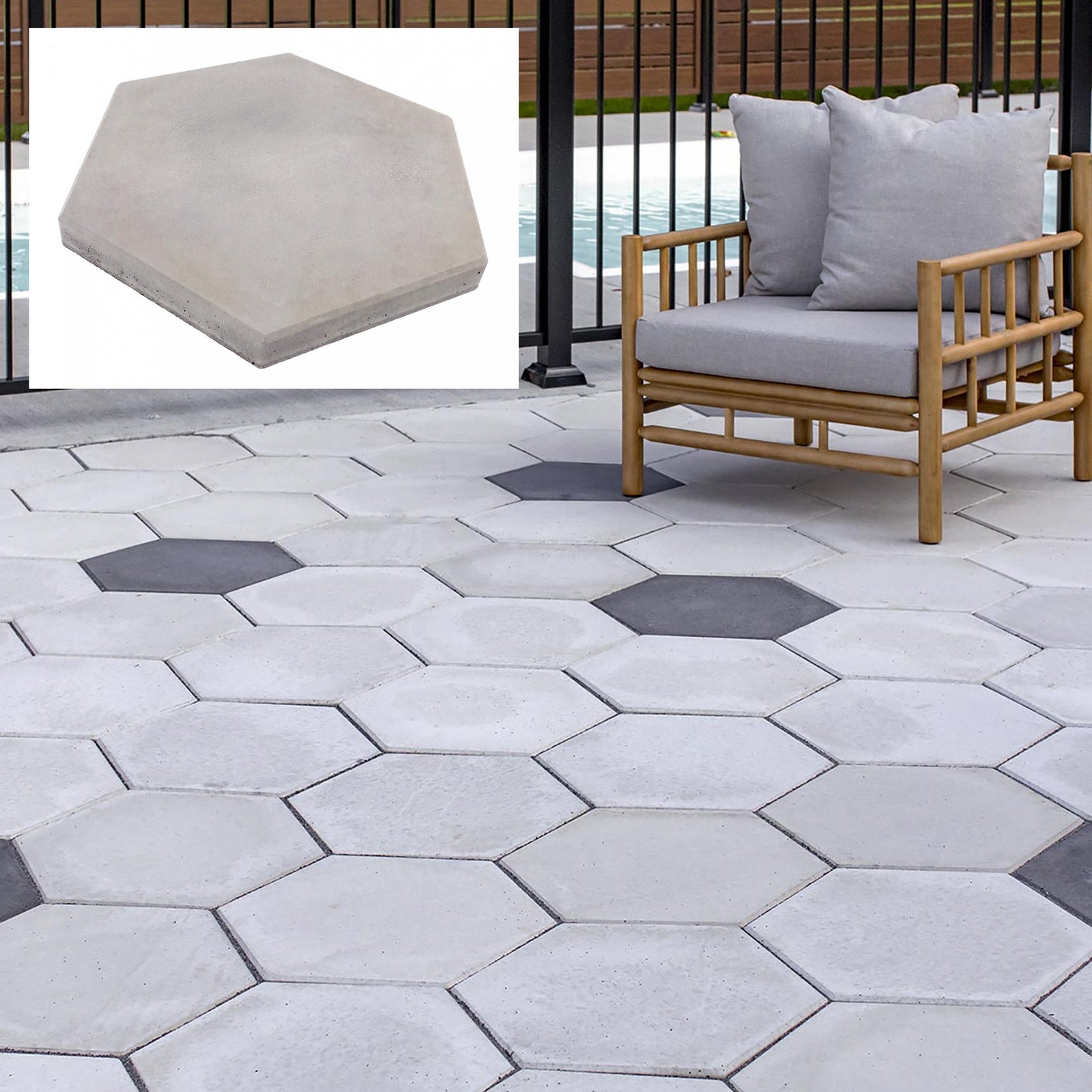 Dalle Hexa, gris pâle