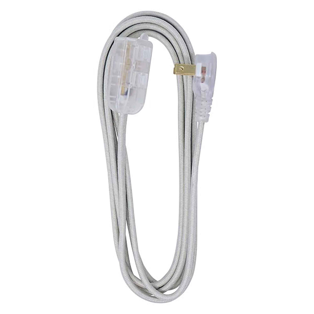 Rallonge électrique à cordon 16/2 en tissu de 8&#39; à 3 prises, beige clair