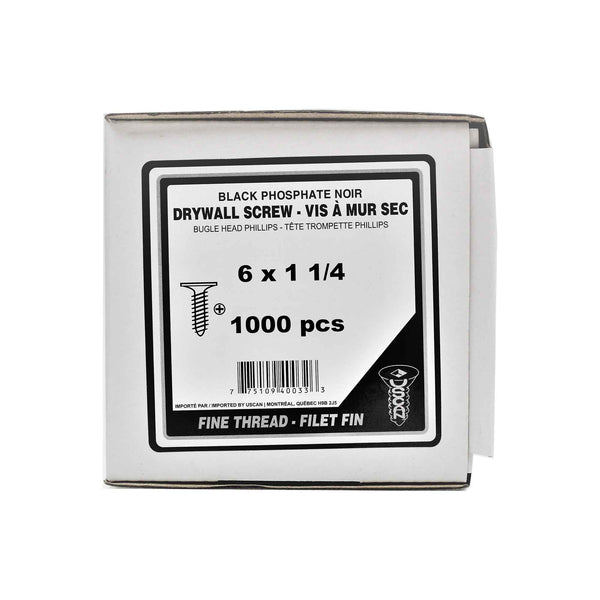 Centerline #6 X 1'' Trim Head Square Drive Wood Screws, Black, 100-Pack