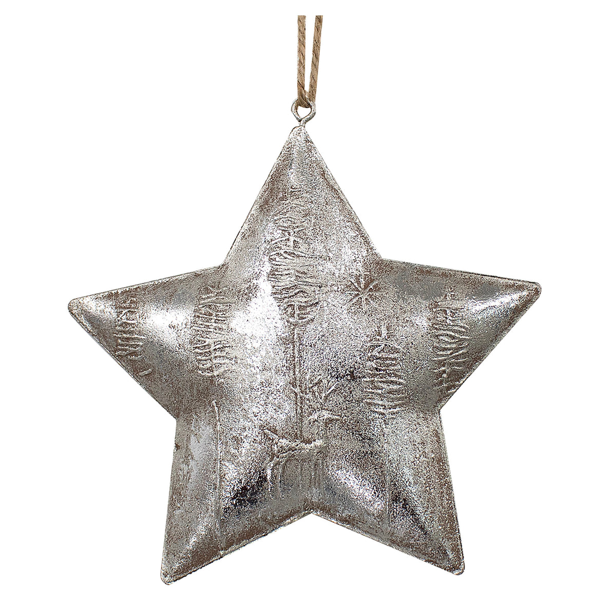 Décoration d'étoile en métal argenté à suspendre, 5''