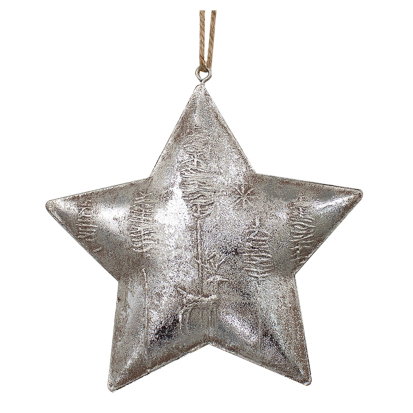 Décoration d'étoile en métal argenté à suspendre, 5''