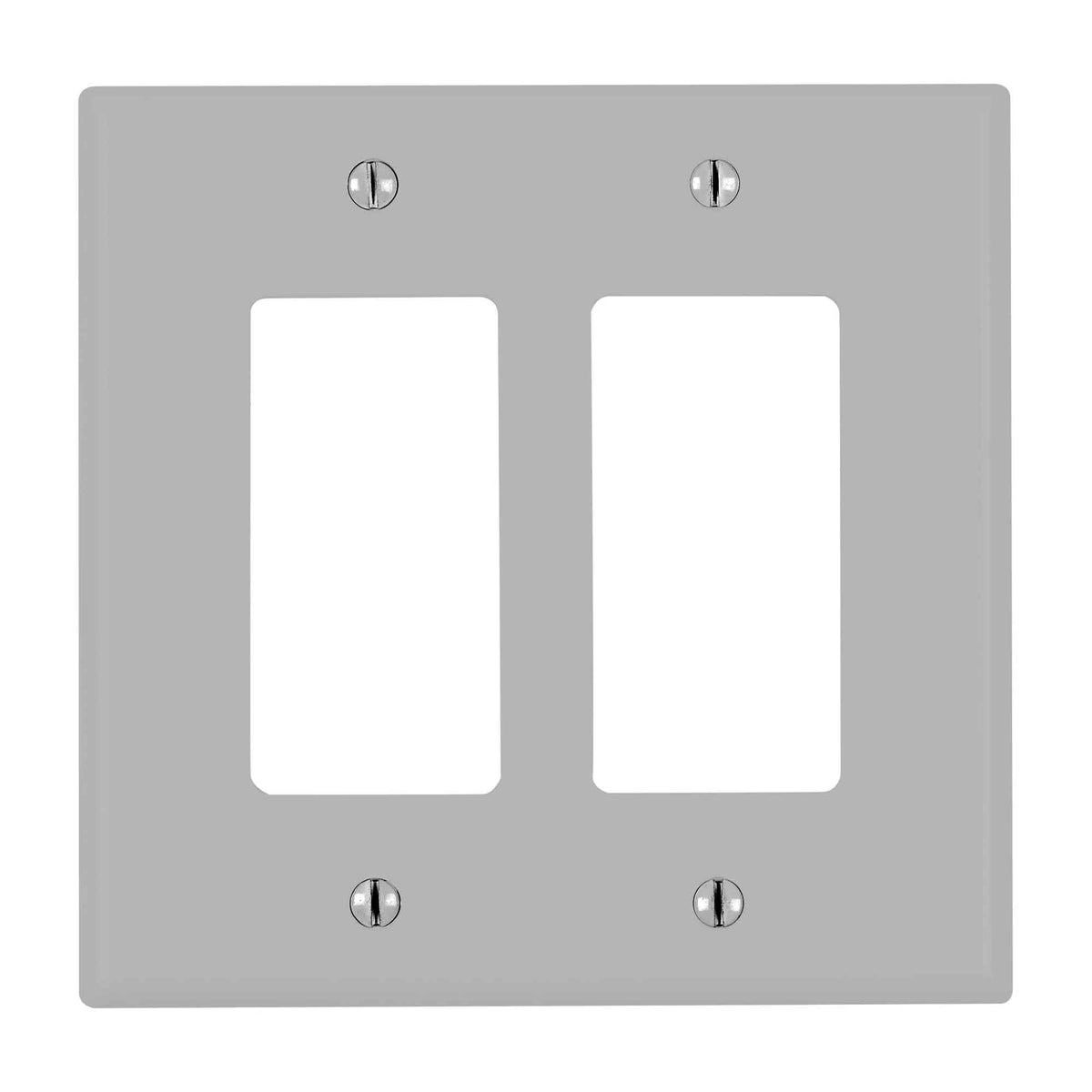 Plaque murale Decora en nylon pour 2 interrupteurs, gris