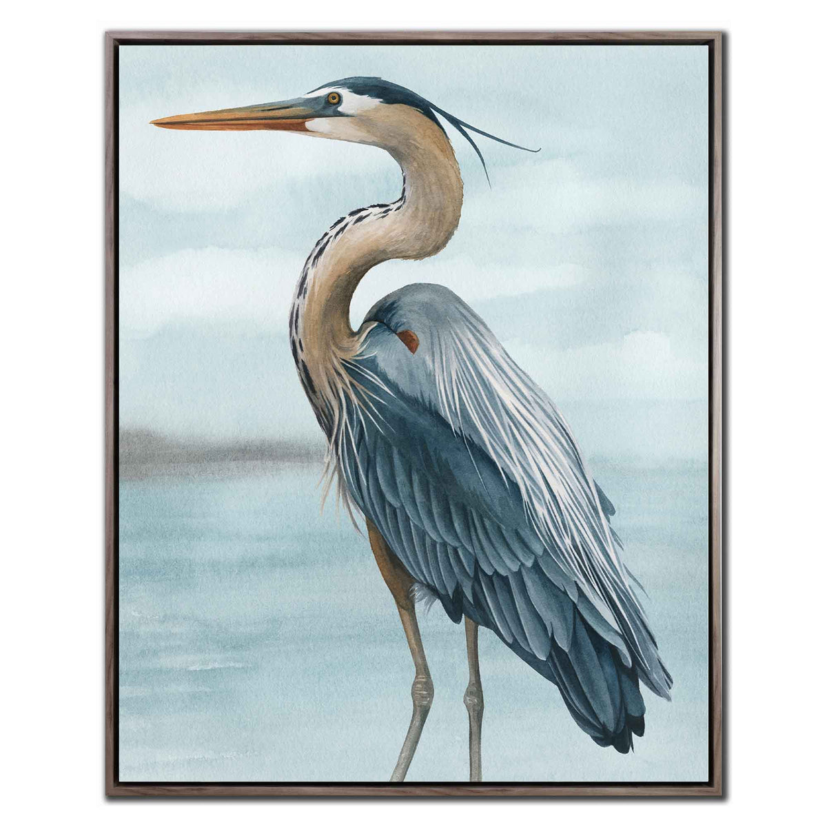 Toile embellie à la main héron (gauche), 24'' x 30''