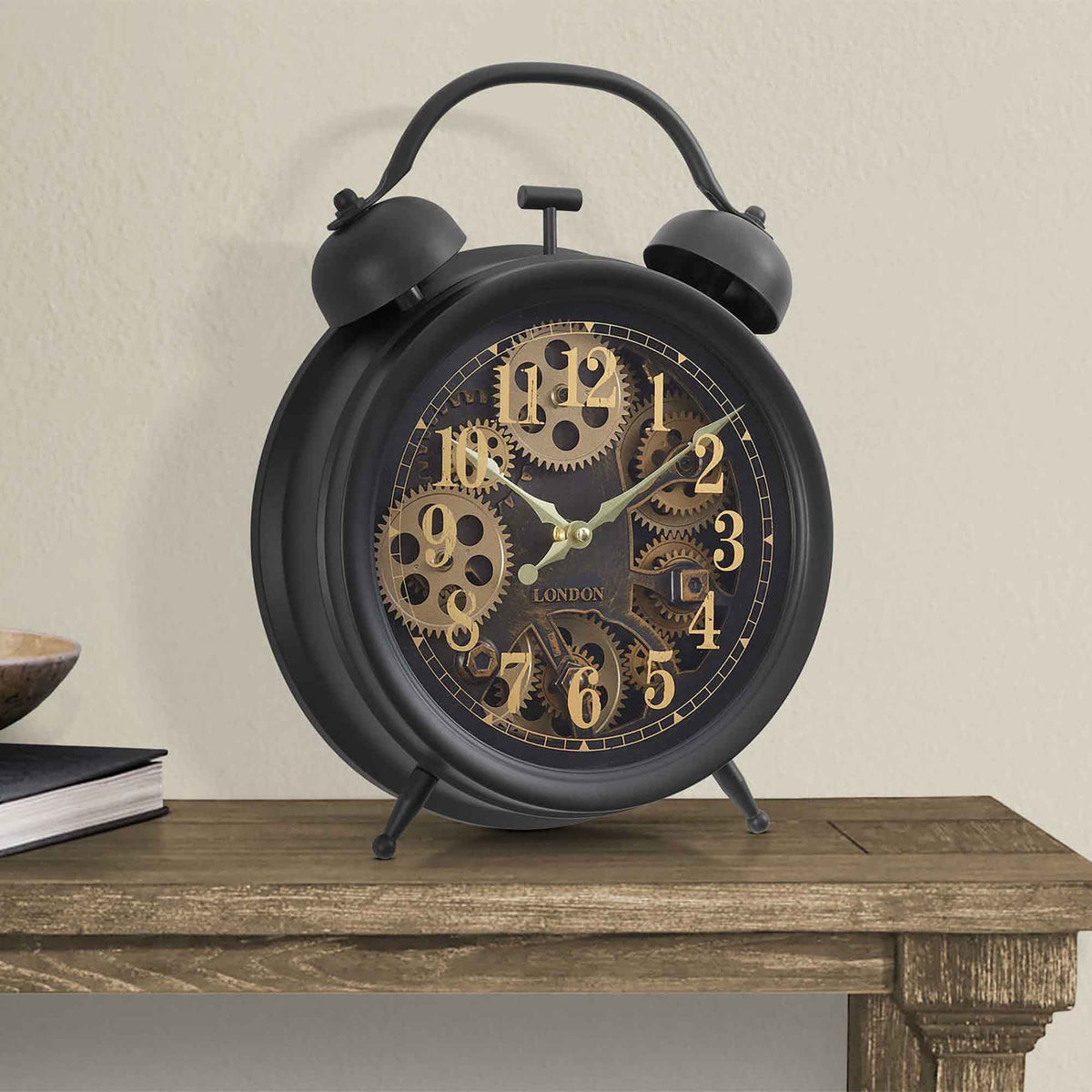 horloge de table ronde, 12'' (brun)