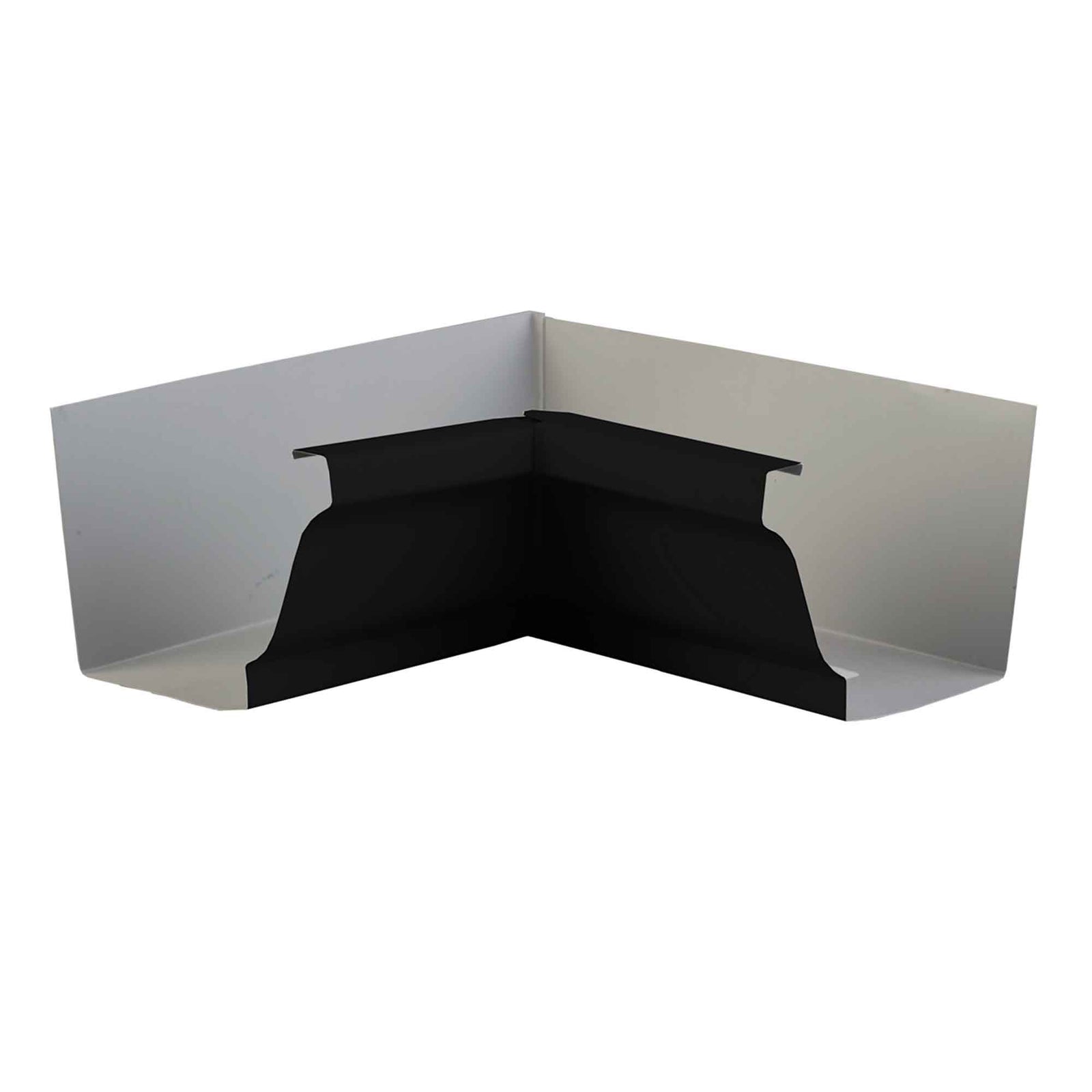 Coin intérieur pour gouttière en aluminium noir, 5"