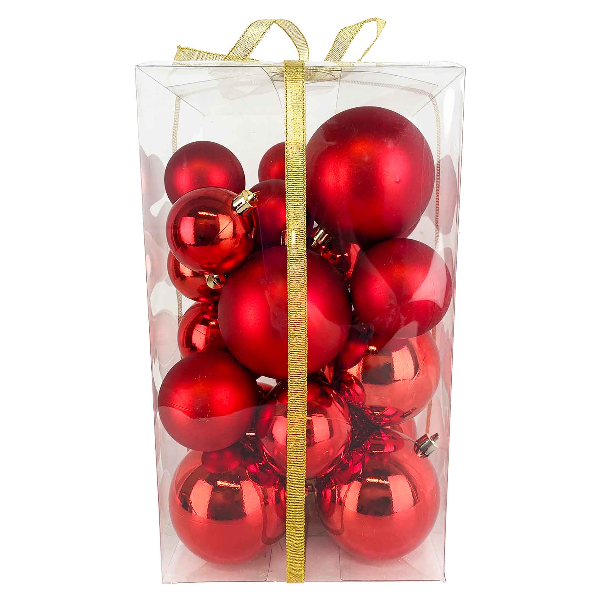 Ensemble de boules de Noël, rouge