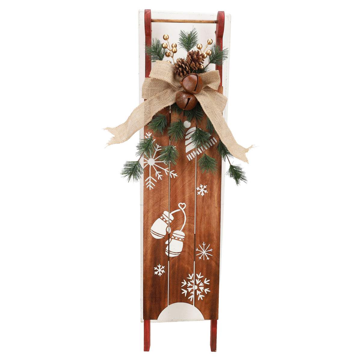Décoration murale de luge en bois rustique,7,87" x 5,11" x 35,43"