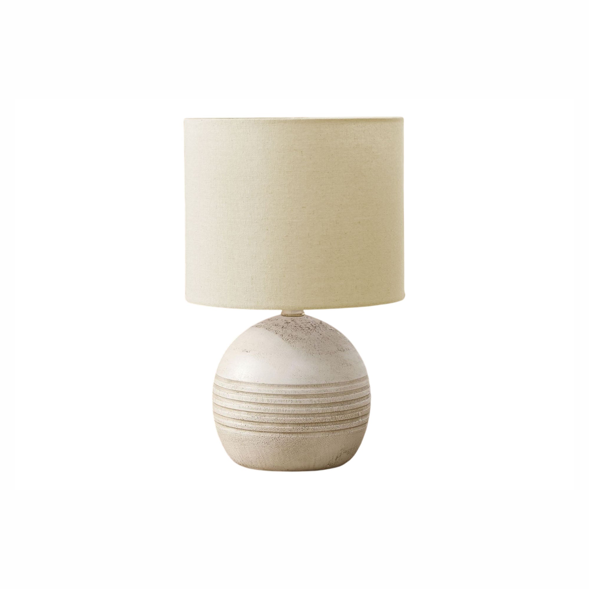 Lampe de table en résine ivoire avec abat-jour beige, 9,5" x 15"