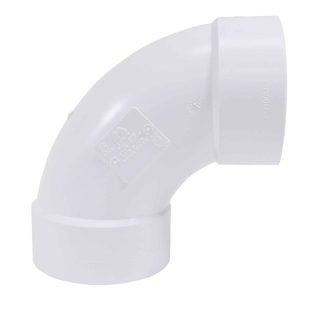 Coude de 90˚ PVC-BDS «femelle», 3&quot;