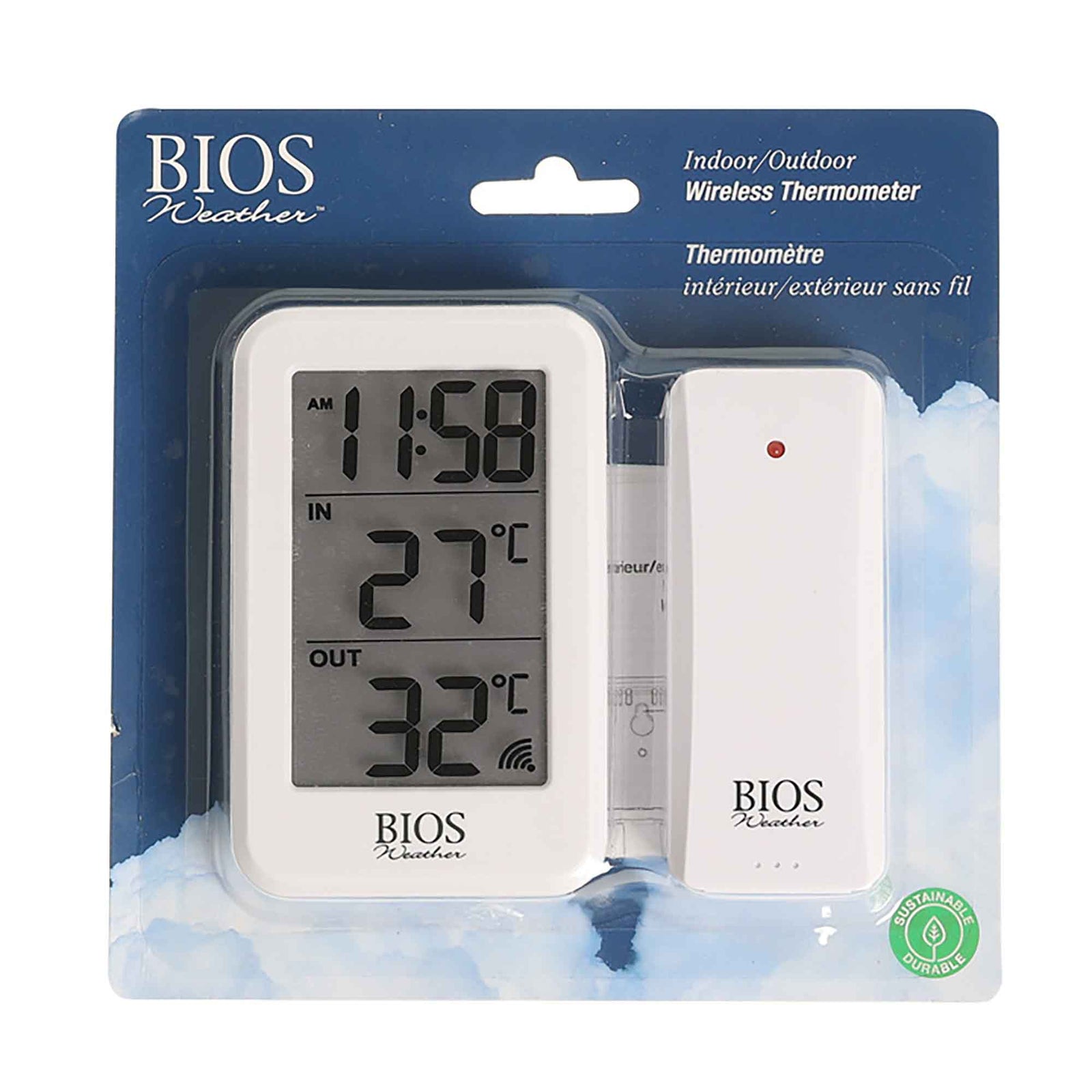 Thermomètre d'intérieur et d'extérieur, sans fil 