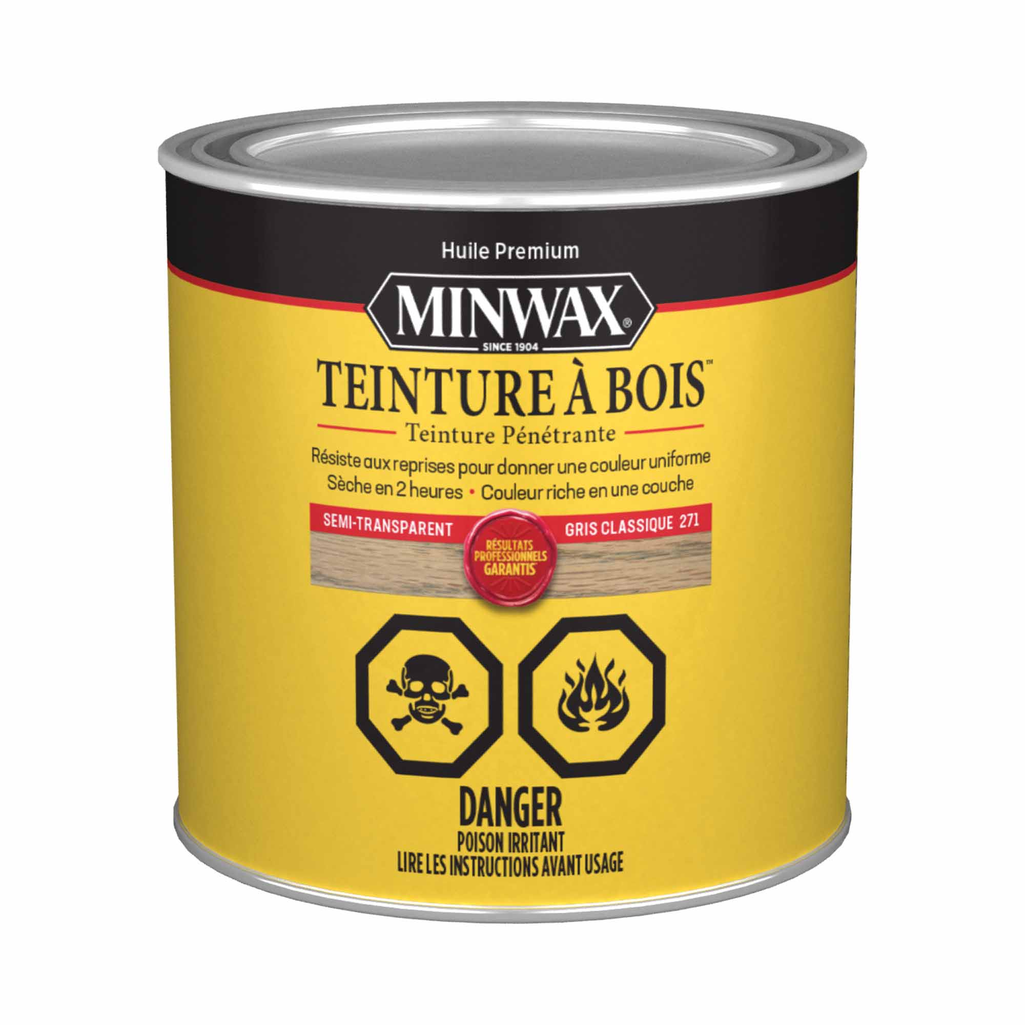 Minwax teinture à bois semi-transparent gris classique, 236 ml