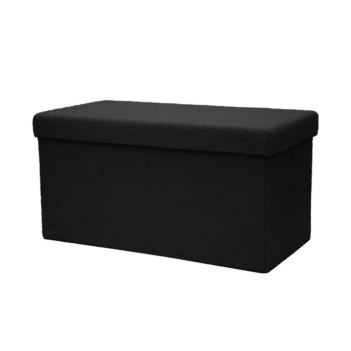 Pouf pliable de 30&quot; x 15&quot; x 15&quot; avec rangement, noir