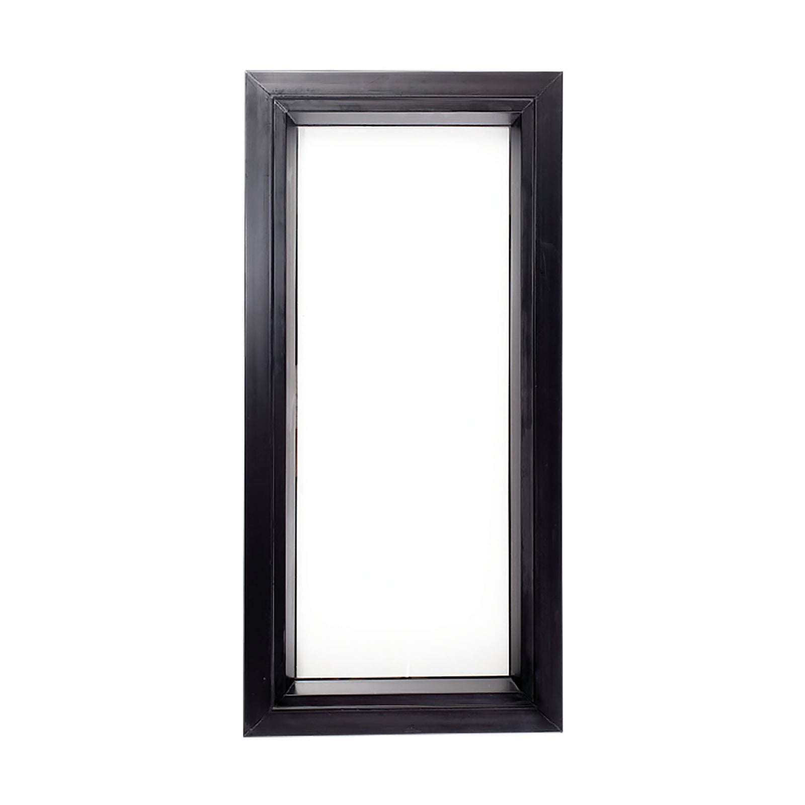 Fenêtre de cabanon fixe et noire, 17'' x 35''