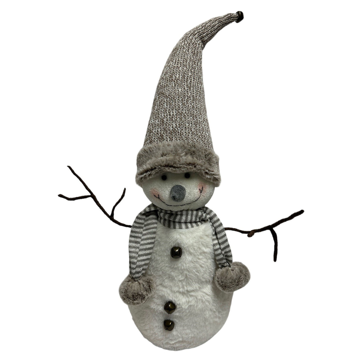 Bonhomme de neige en peluche avec des bras en branches, 25,5"