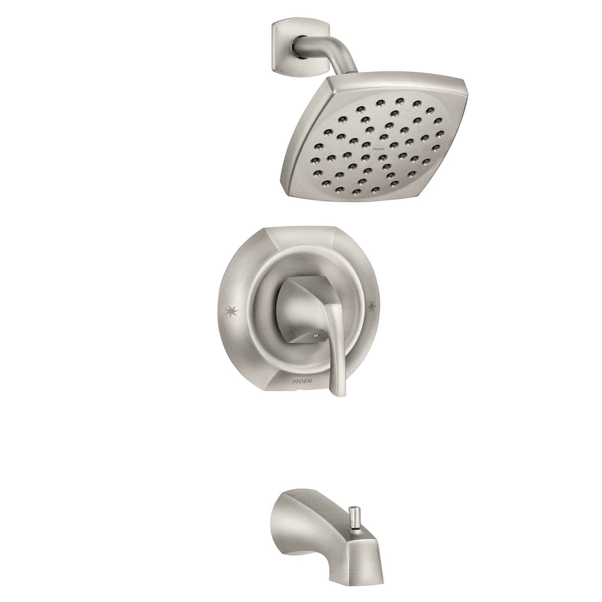 Robinet de bain / douche à 1 manette Lindor, nickel brossé 