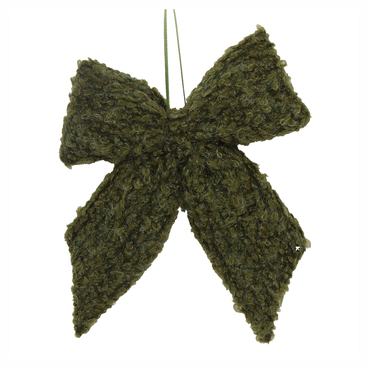 Ornement de boucle en laine à suspendre, 7" (vert)