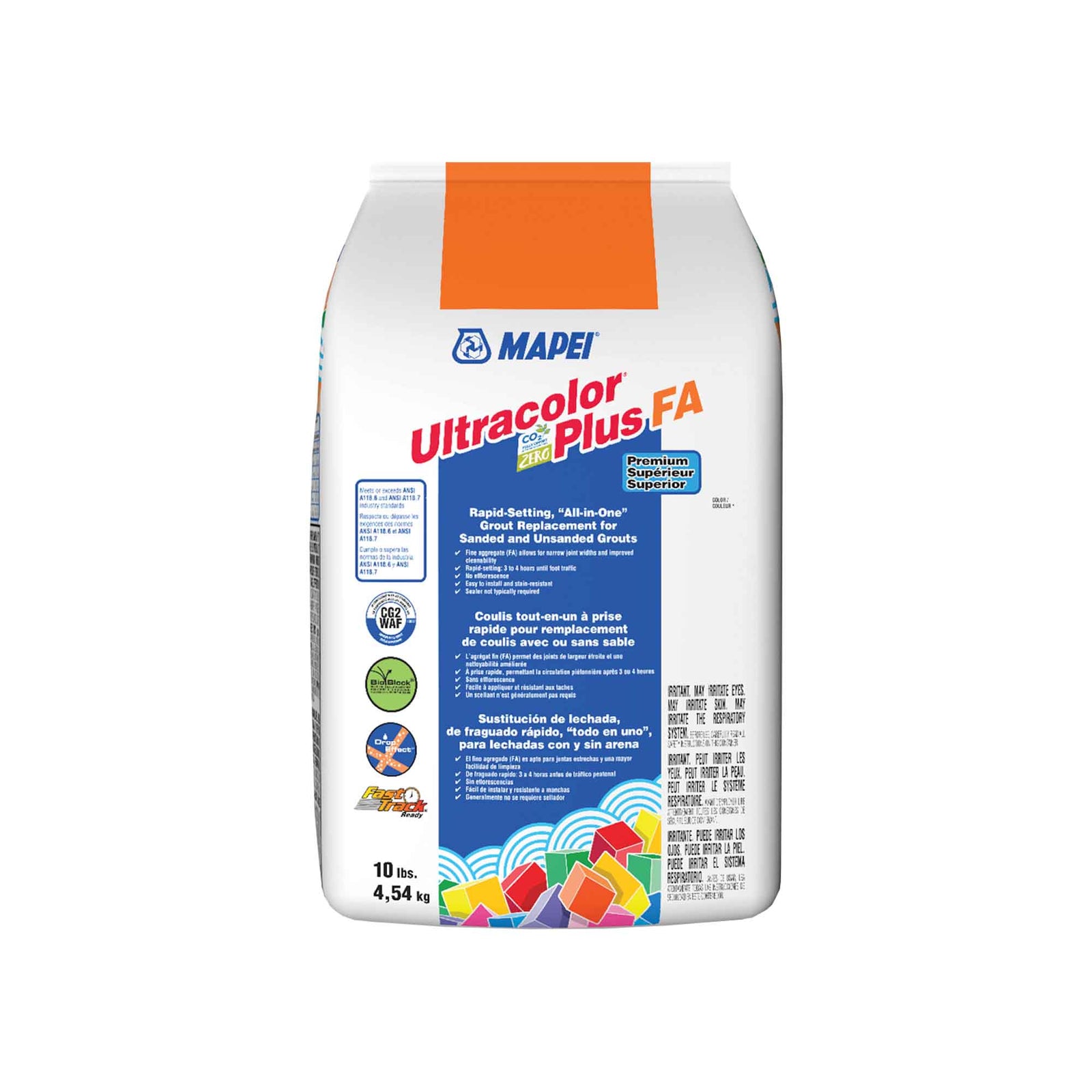 Coulis tout-en-un à prise rapide pour remplacement de coulis avec ou sans sable Ultracolor Plus FA de 10 lb, coquille d’œuf #5220 