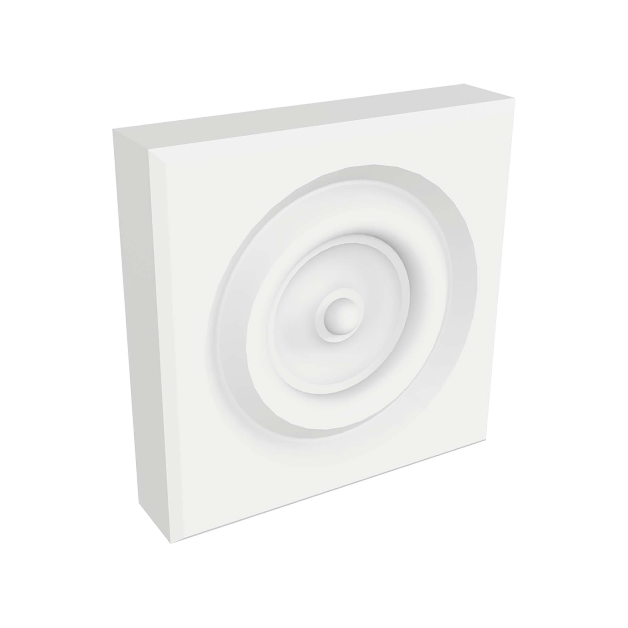 Rosette en MDF avec apprêt blanc 3-3/4'' x 3-3/4"