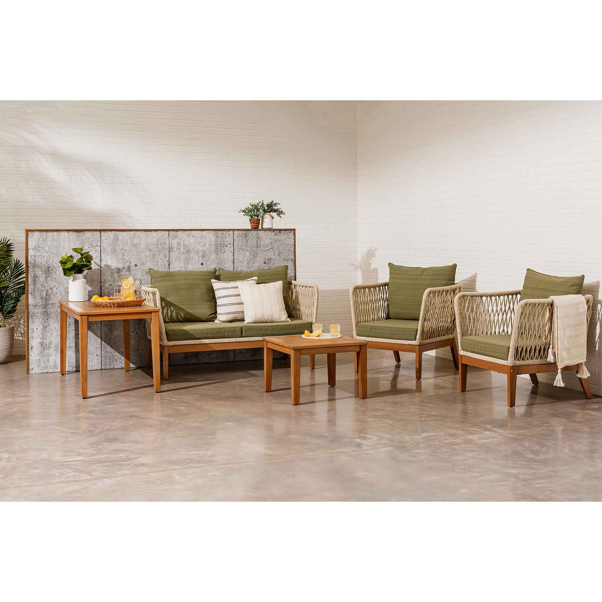 Ensemble de conversation de patio en aluminium Line, 5 morceaux