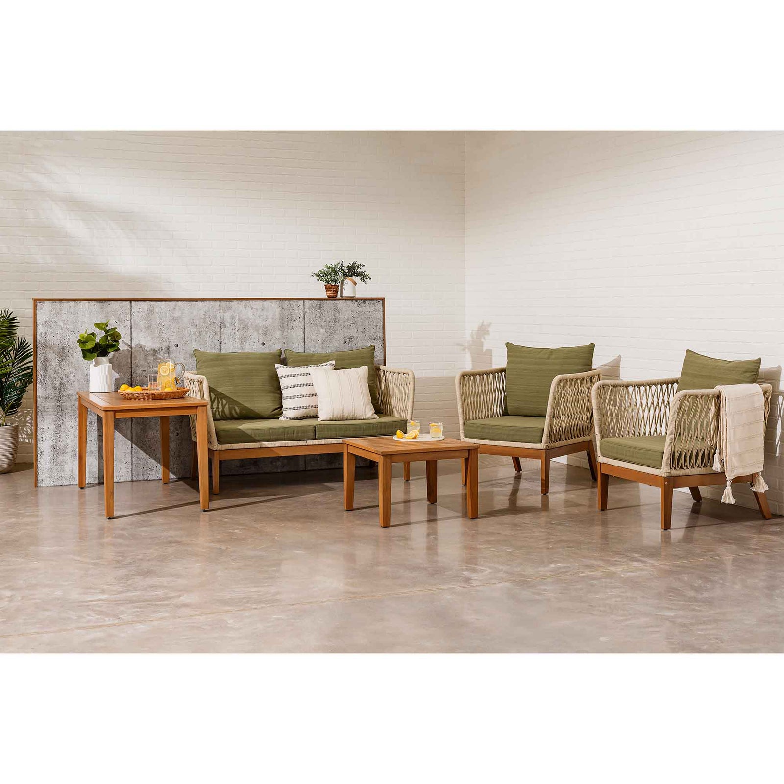 Ensemble de conversation de patio en aluminium Line, 5 morceaux