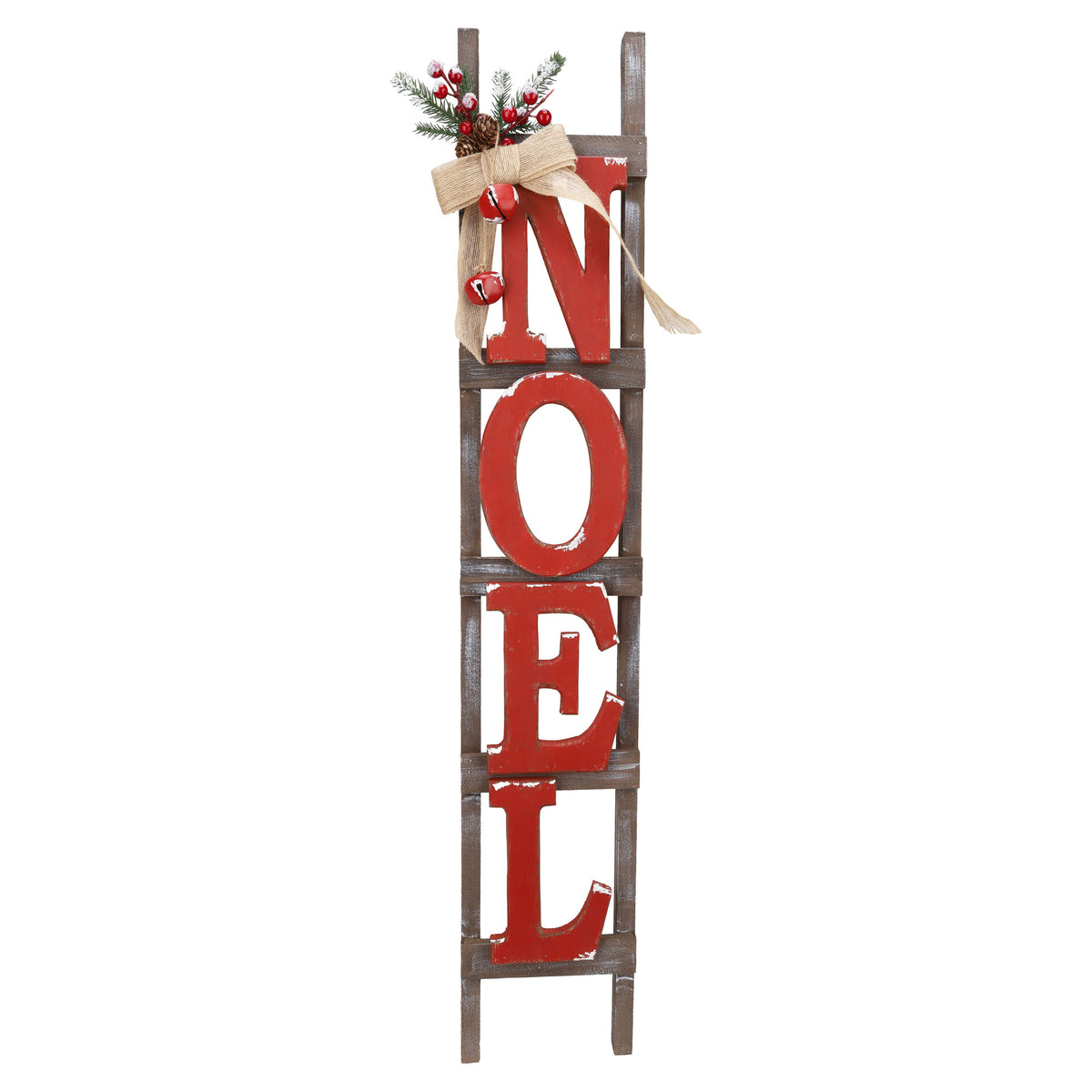 Échelle rustique de Noël en bois , 8,66" x 2,36" x 41,73"