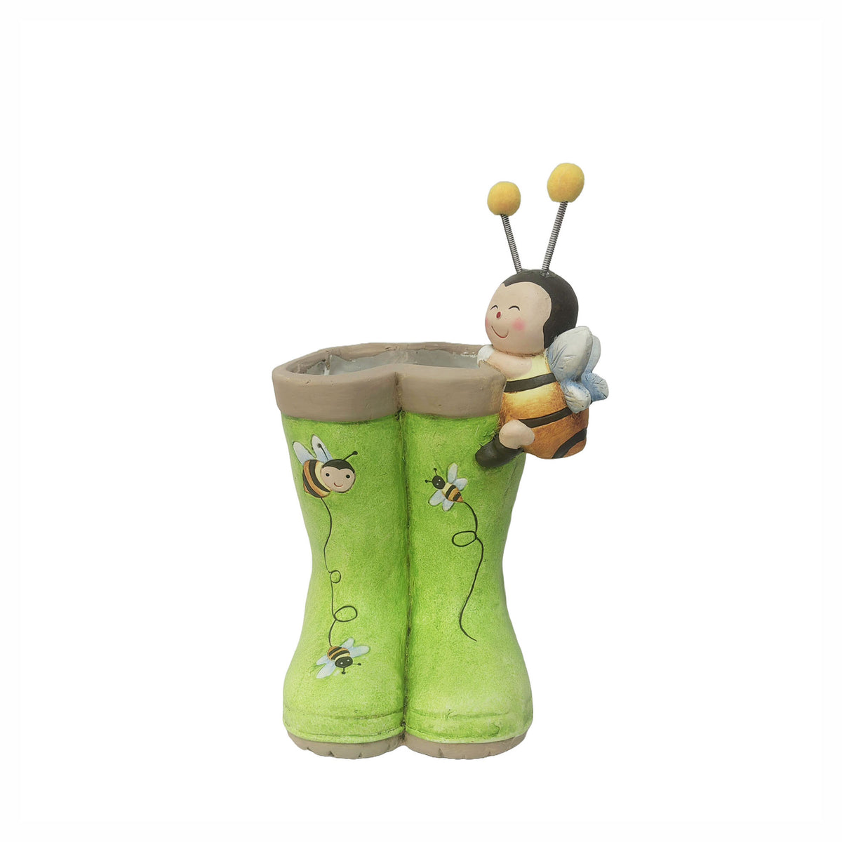 Jardinière bottes de pluie avec abeille, 9" x 11"