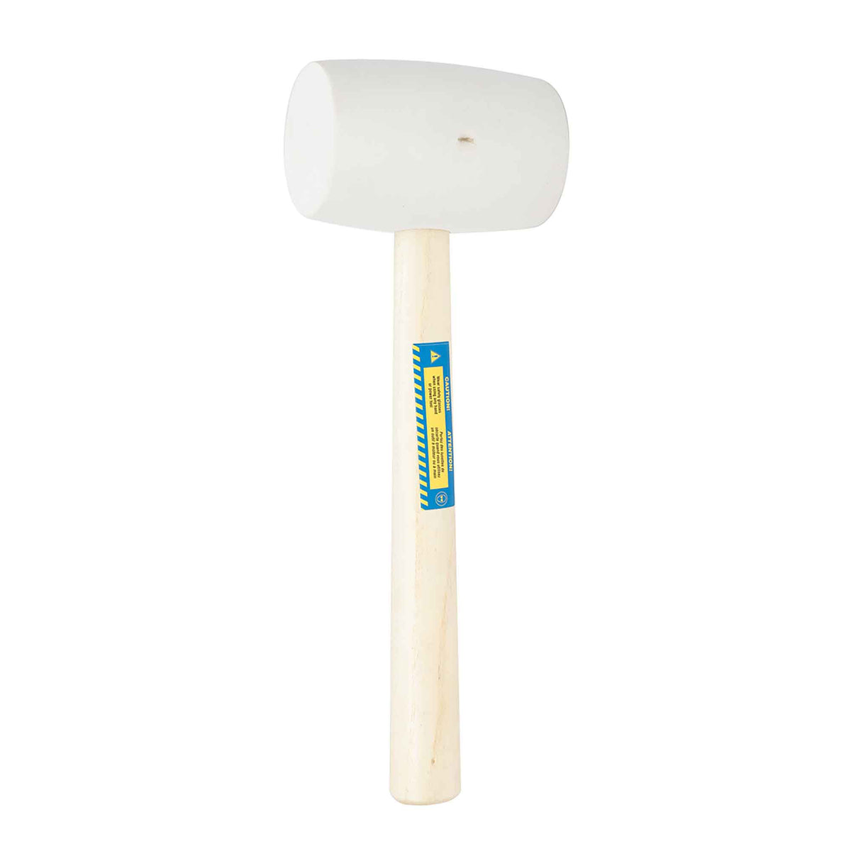 Maillet en caoutchouc blanc avec manche en bois, 32 oz