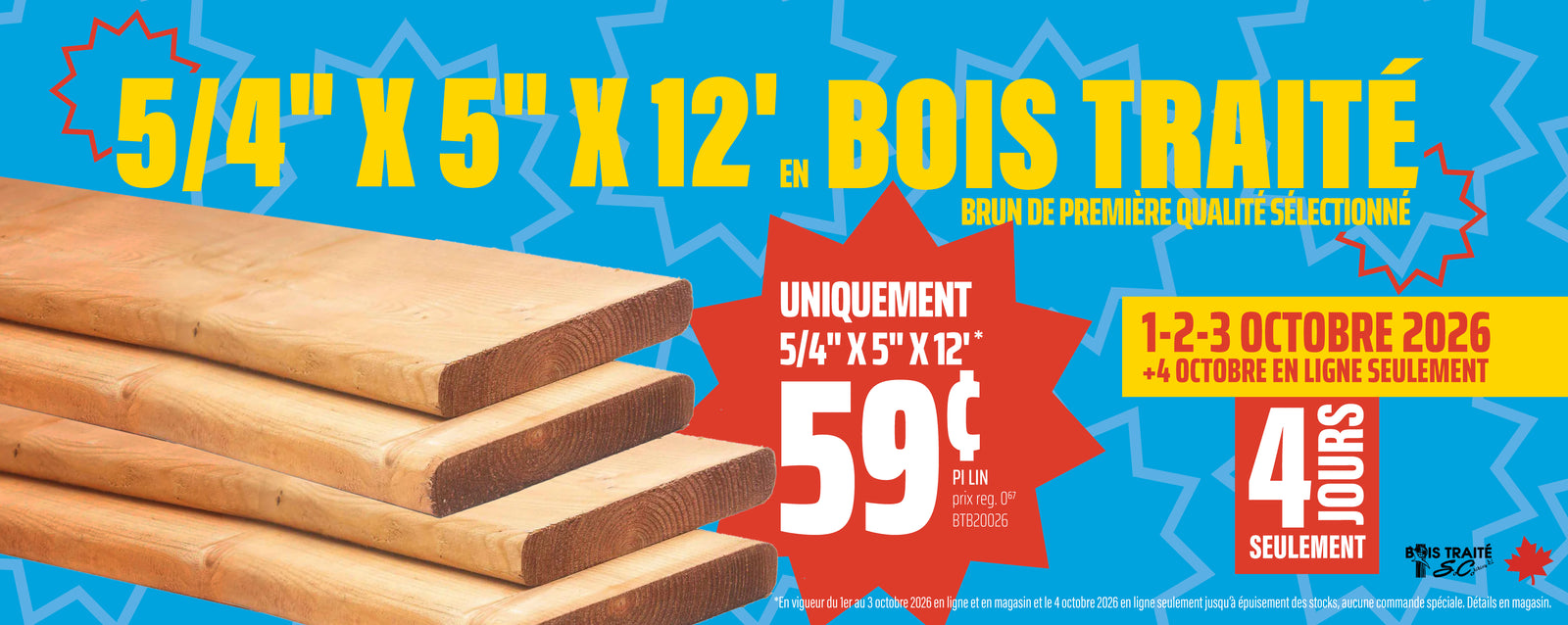 Bois traité brun