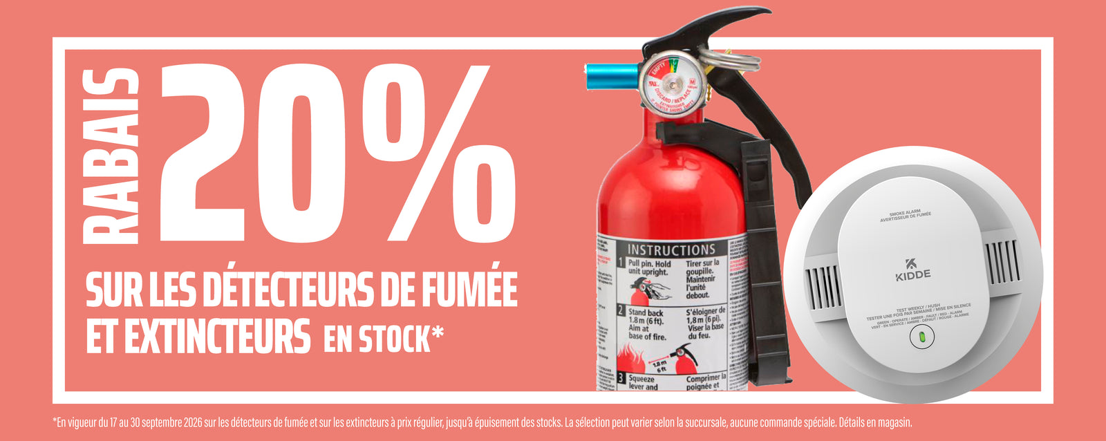 Détecteur de fumée et extincteur