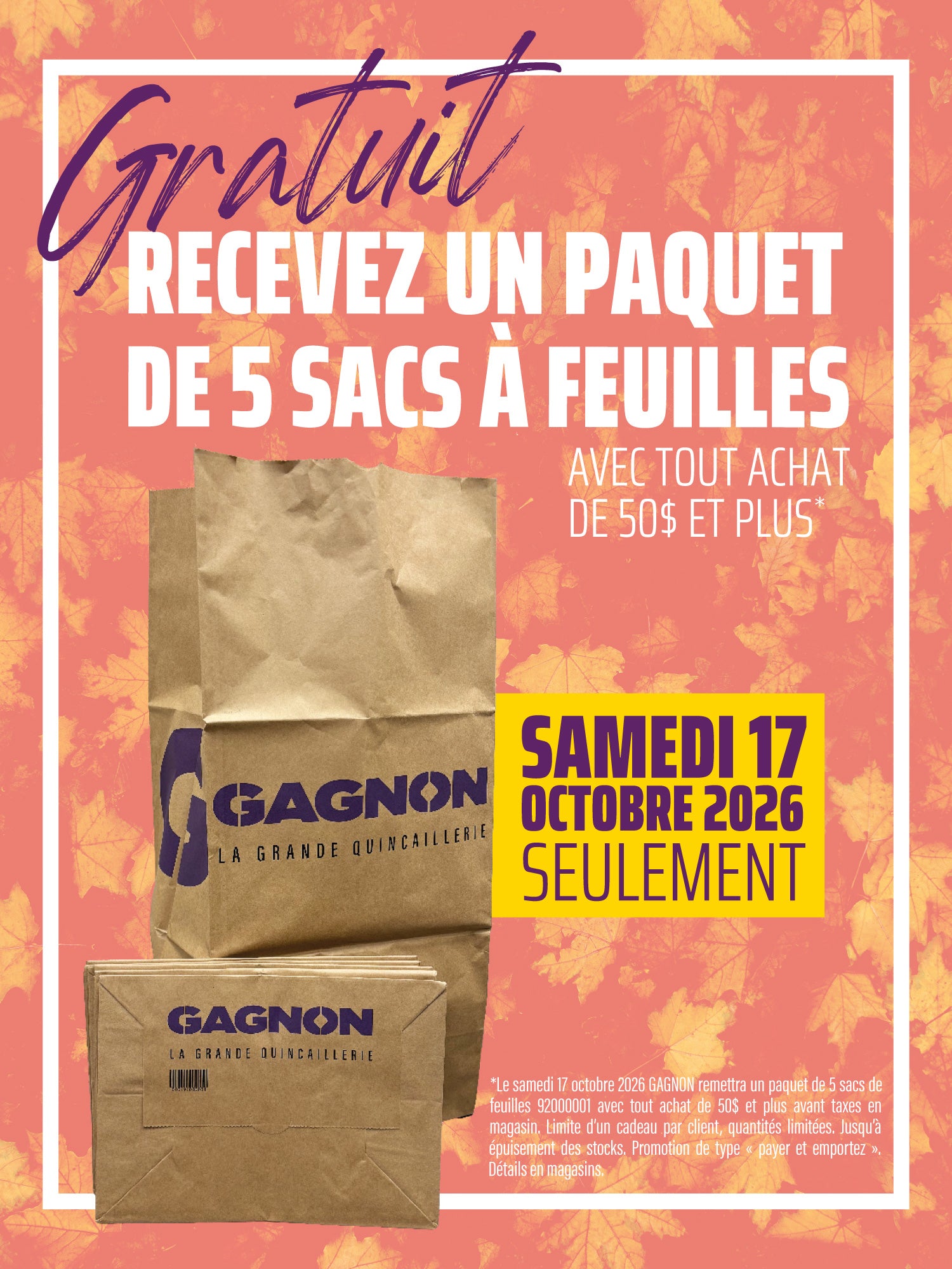 Sacs de feuilles