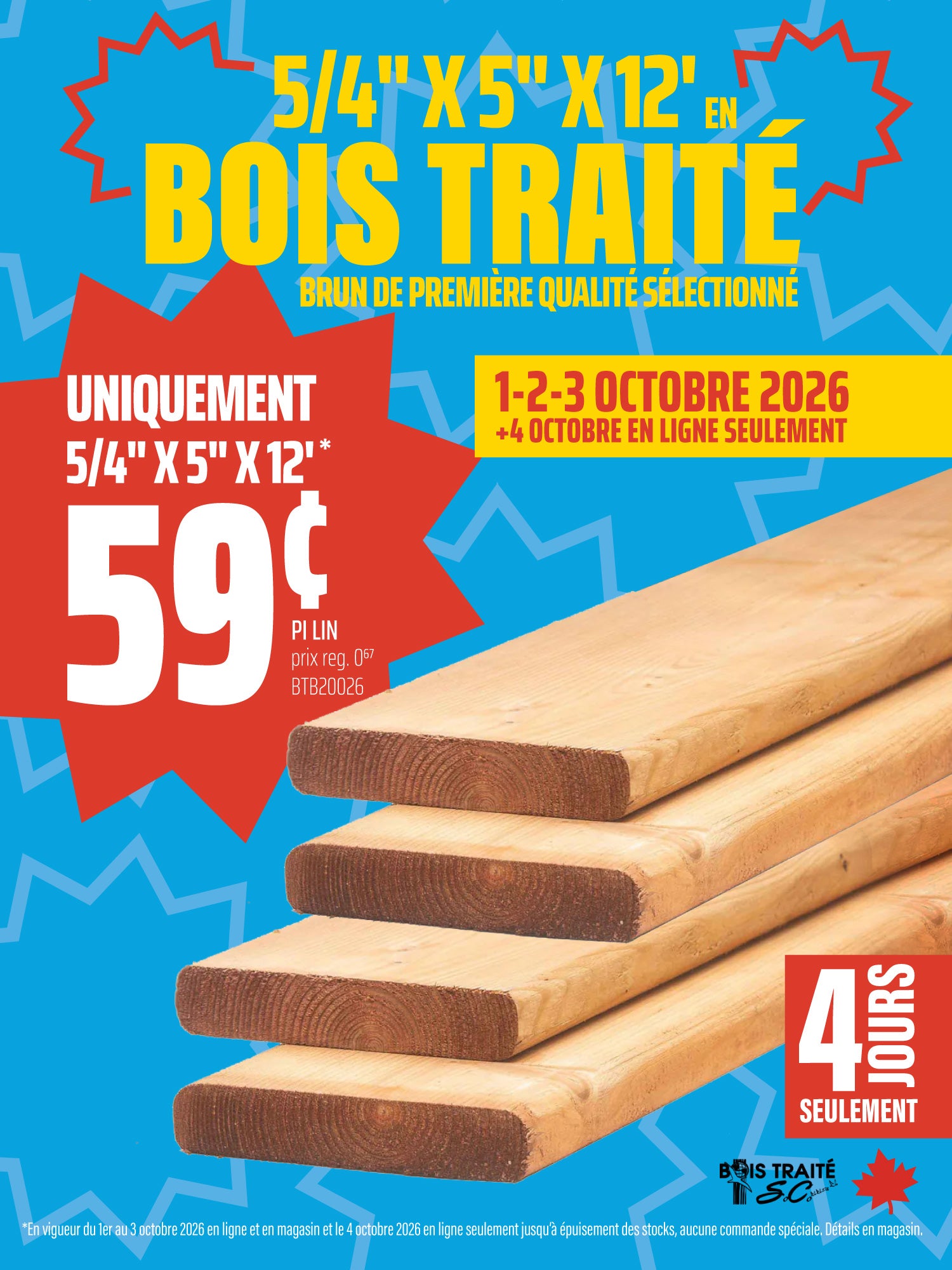 Bois traité brun