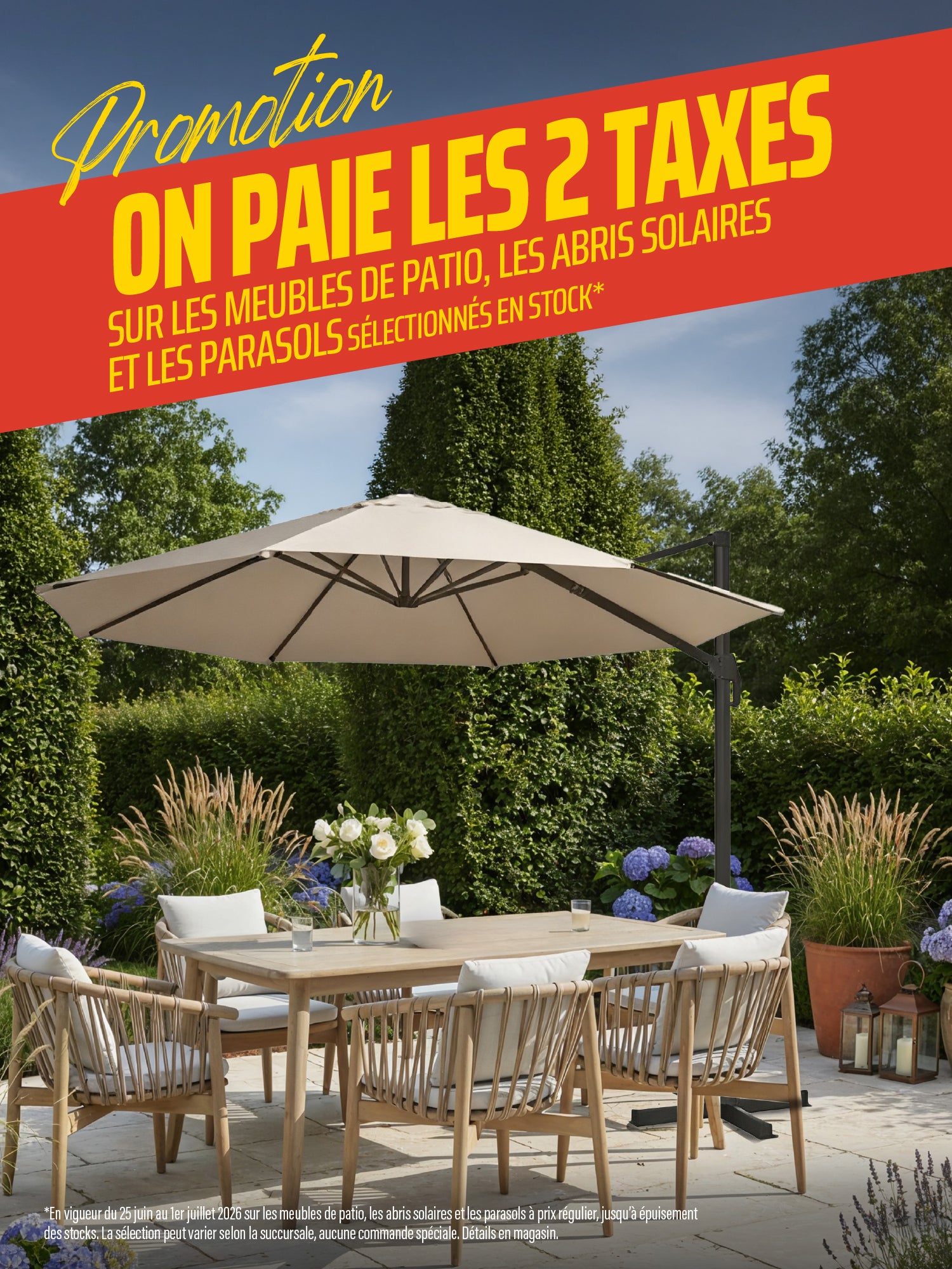 2 taxes meubles patio