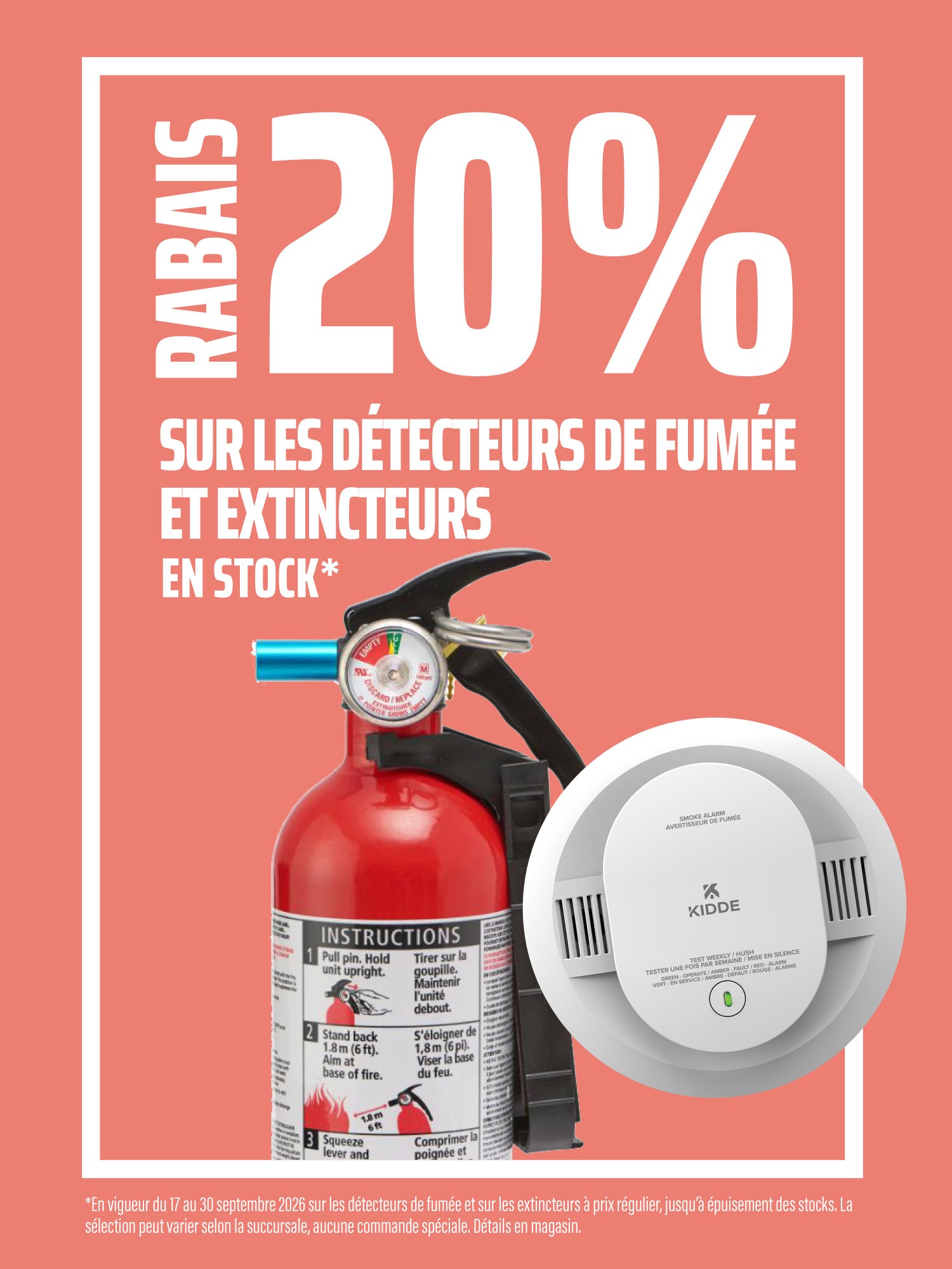 Détecteur de fumée et extincteur