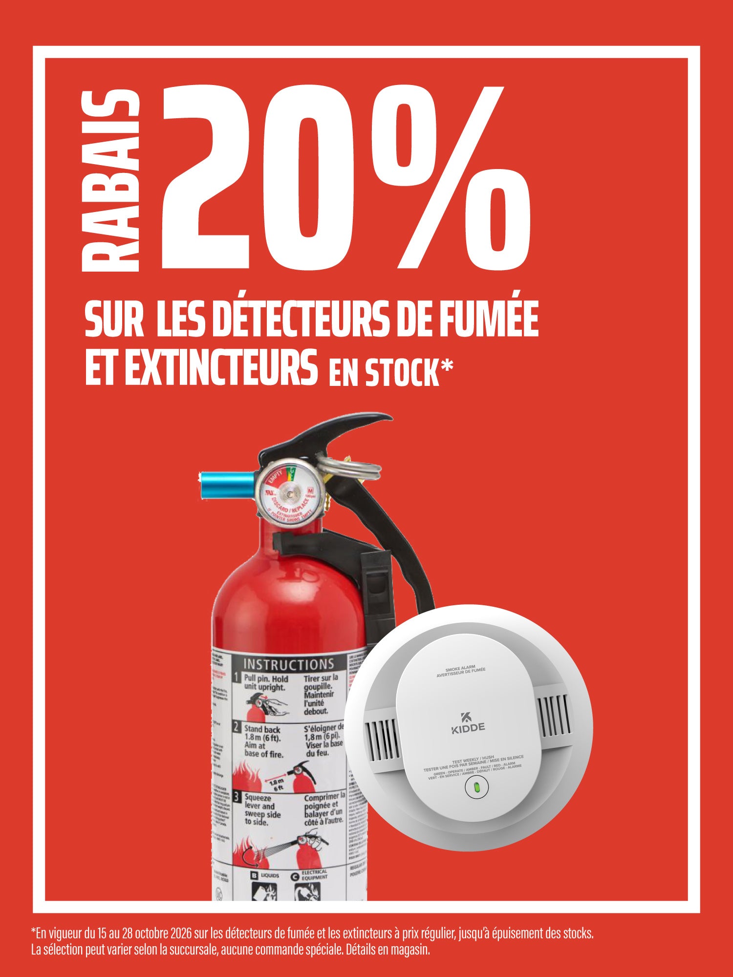 Détecteurs et extincteurs