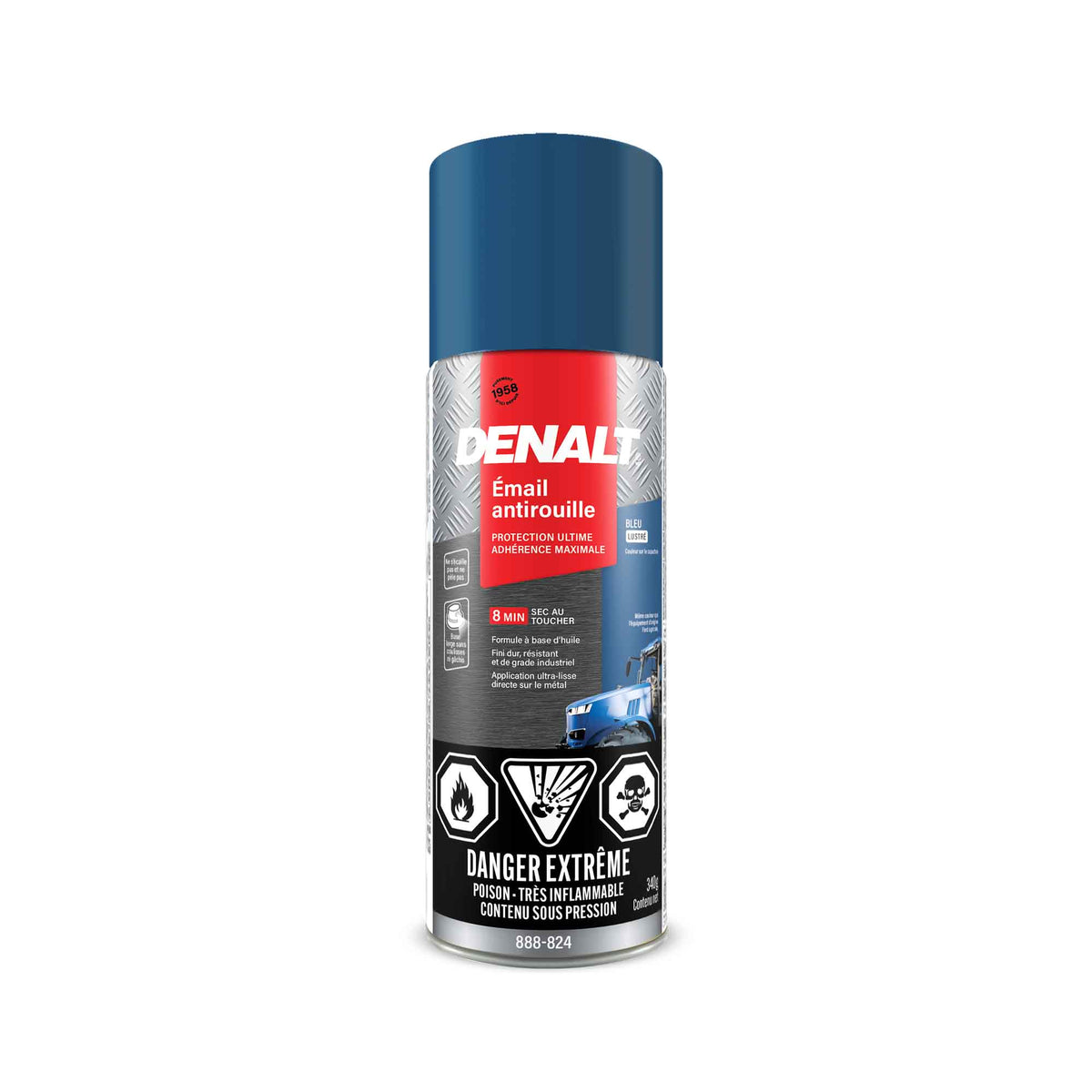 Émail antirouille en aérosol à base d’huile, 340 g (bleu Ford lustré)