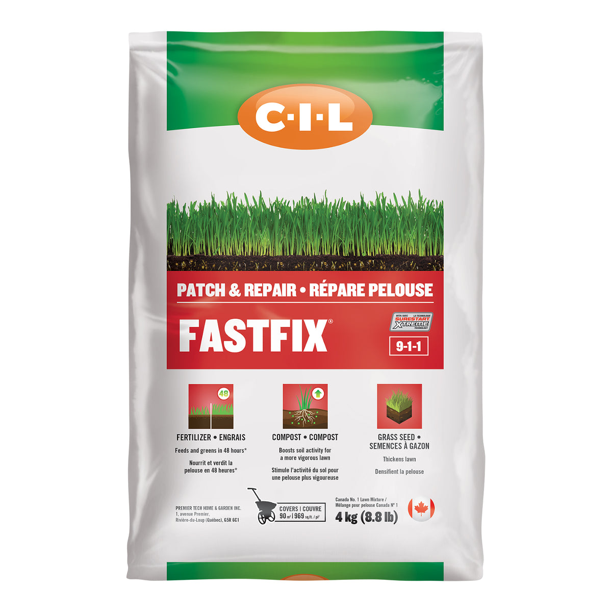 Répare pelouse C-I-L FASTFIX 9-1-1, 4 kg