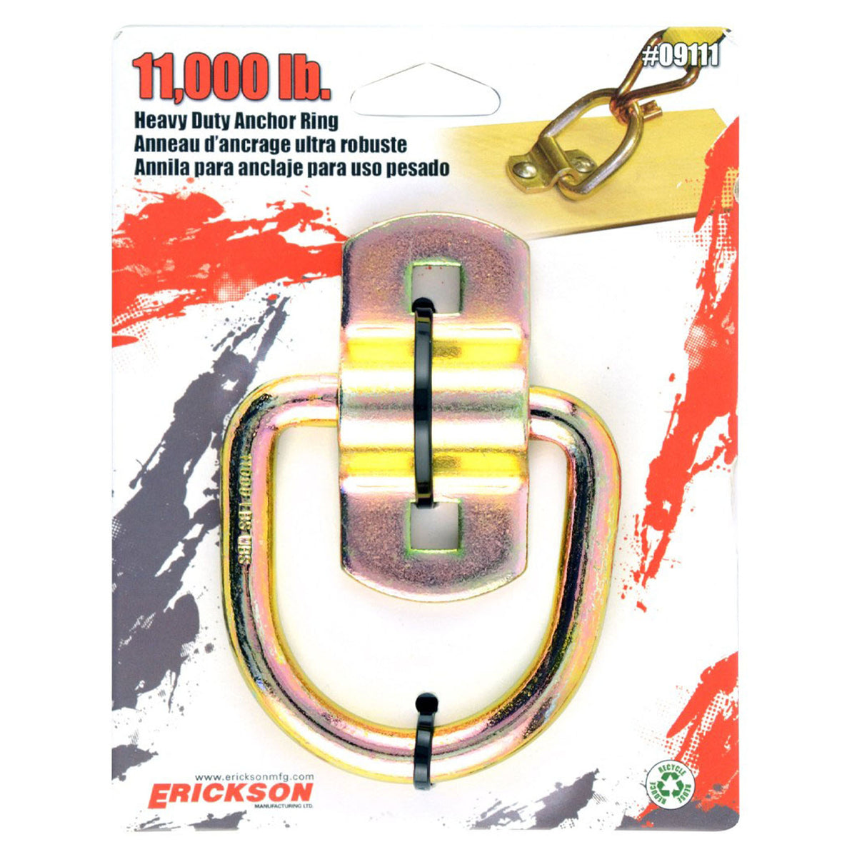 Anneau d'ancrage forgé ultra-résistant, 11 000 lb