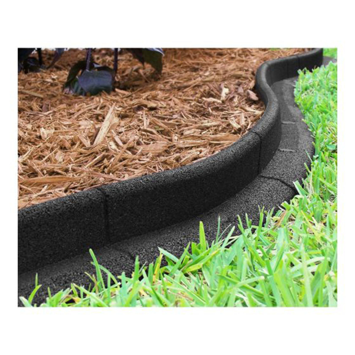 Bordure de jardin EcoBorder avec ancrages, 48" x 3" x 3" (noir)