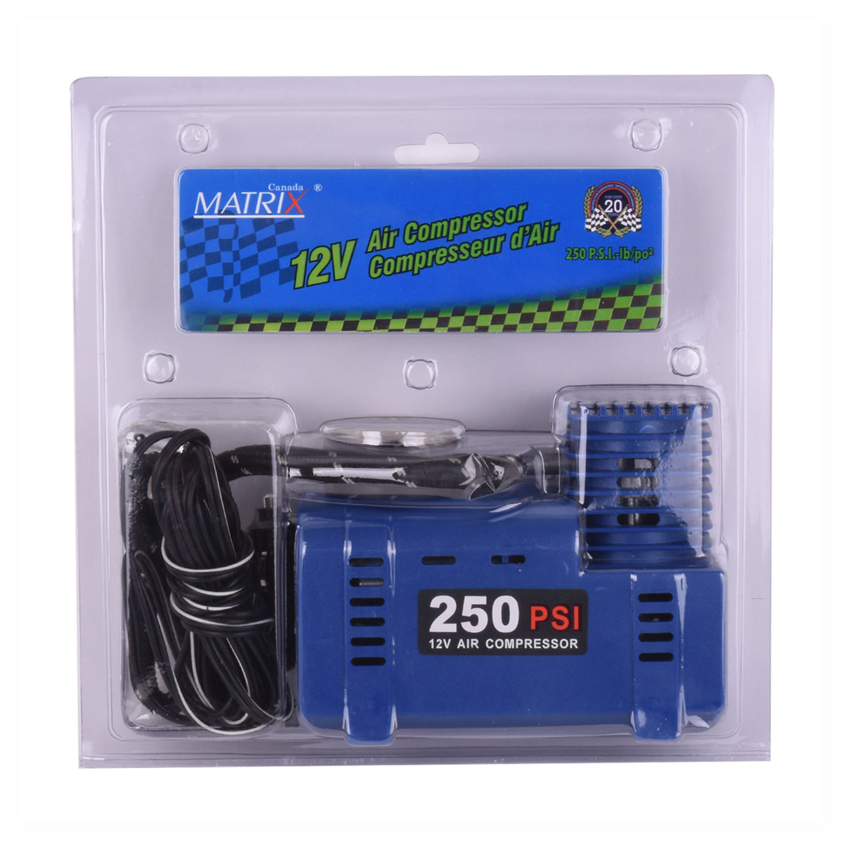 Compresseur d’air de 12 V, 250 PSI