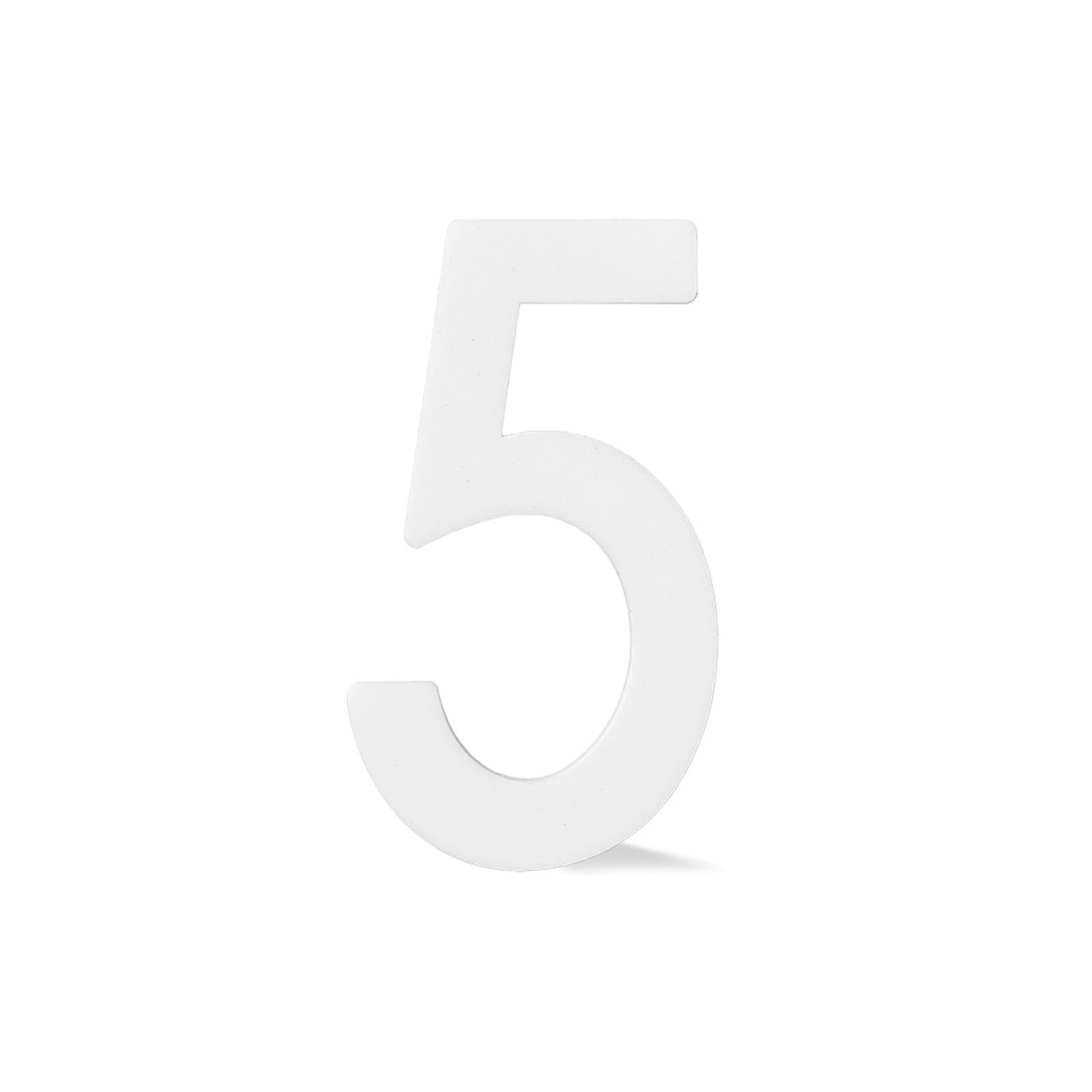 Chiffre autocollant de 4’’en plexiglas, #5 (blanc)