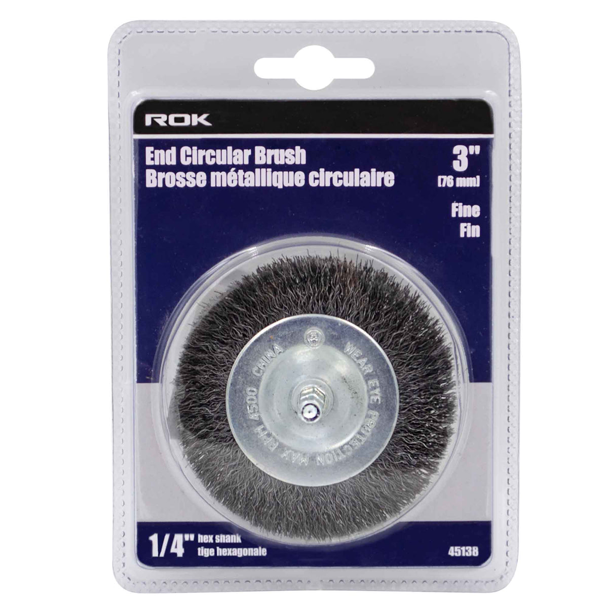 Brosse métallique circulaire, 3'' (fin)