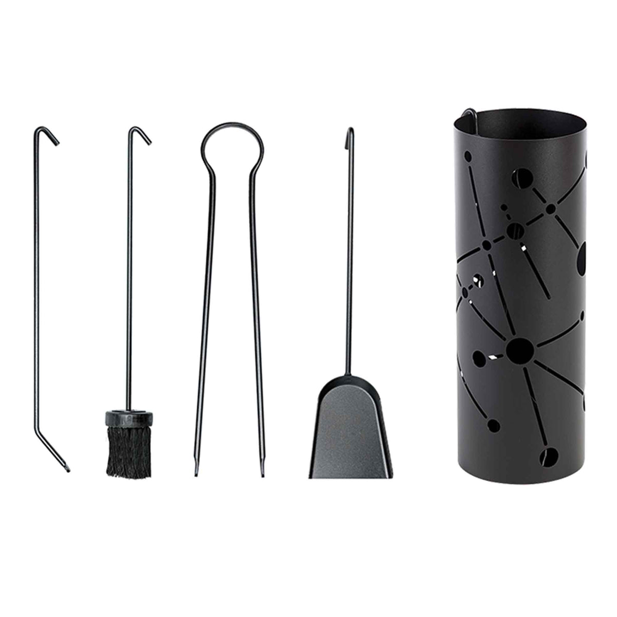 Ensemble d&#39;outils de foyer Spektra noir, 20&quot; x 7-1/2&quot;