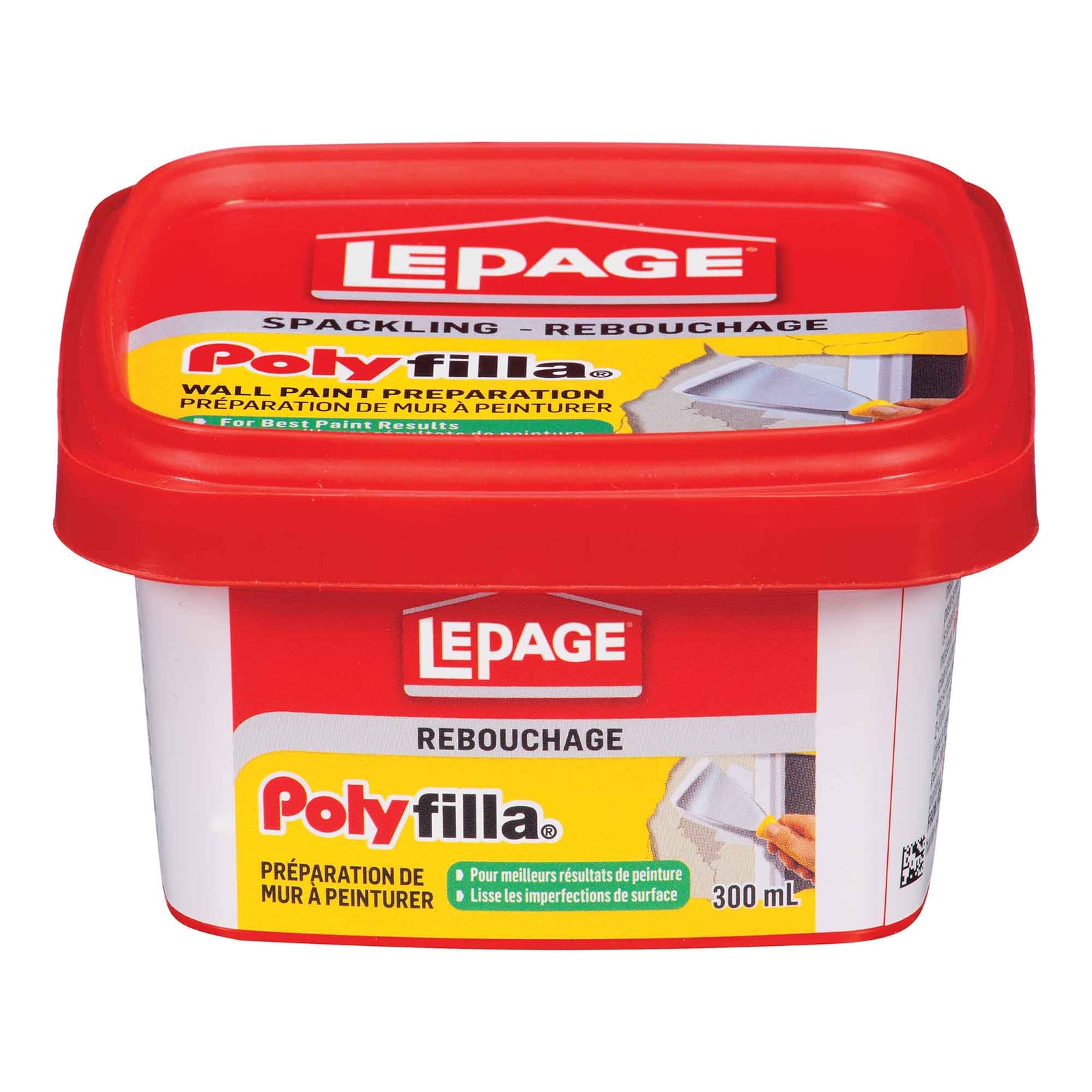 Plâtre reboucheur pour mur à peinturer Polyfilla blanc, 300 ml