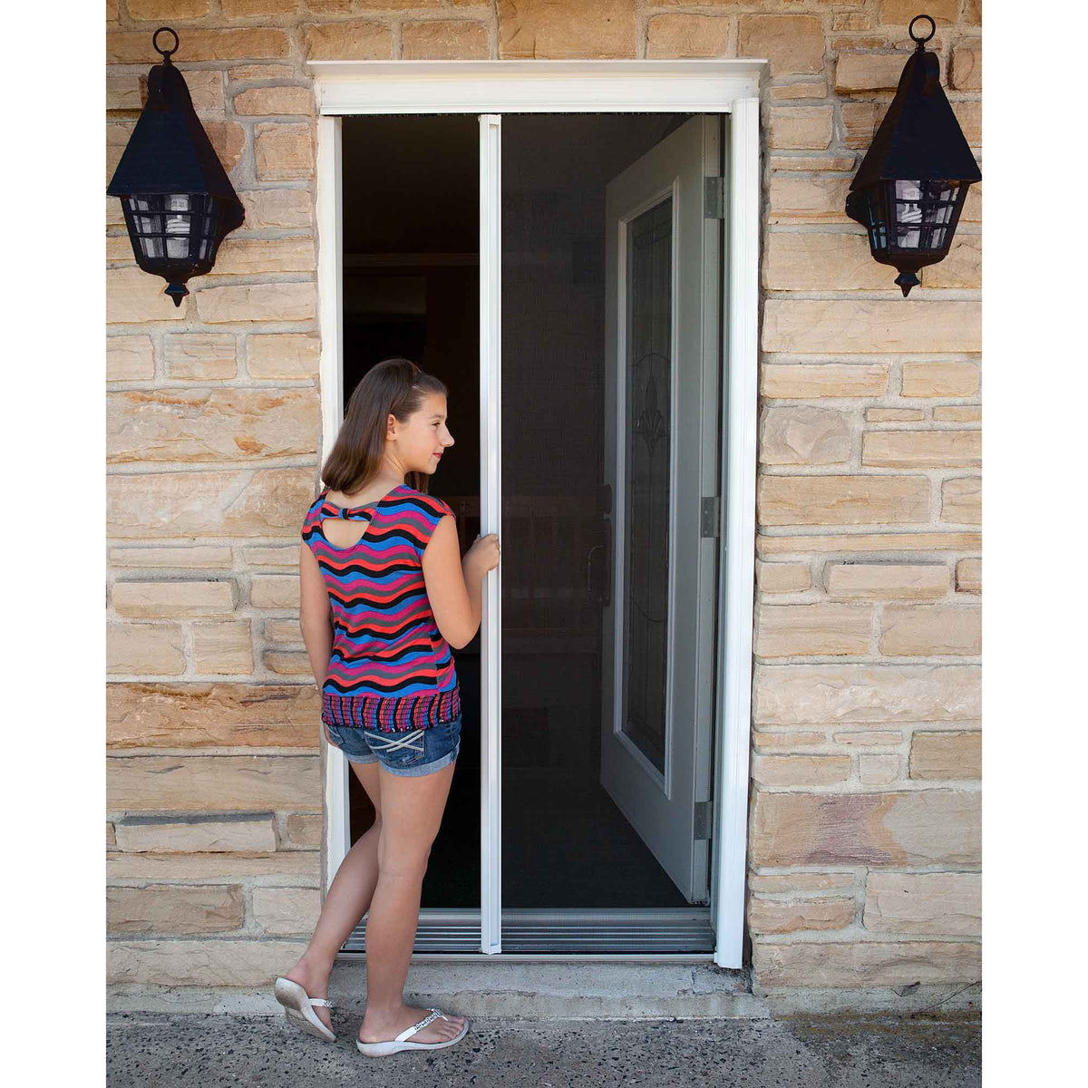 Porte moustiquaire rétractable, 36" x 79-1/4" (blanc)