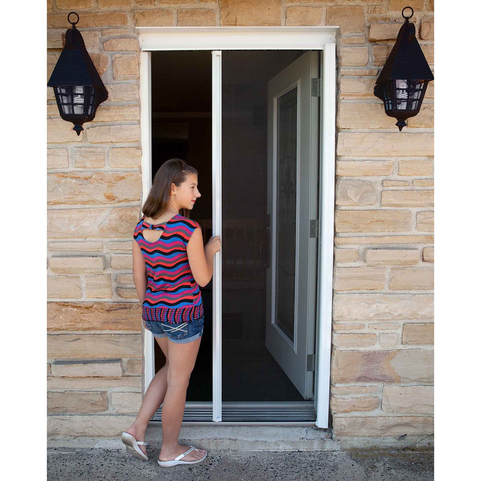 Porte moustiquaire rétractable, 36" x 79-1/4" (blanc)