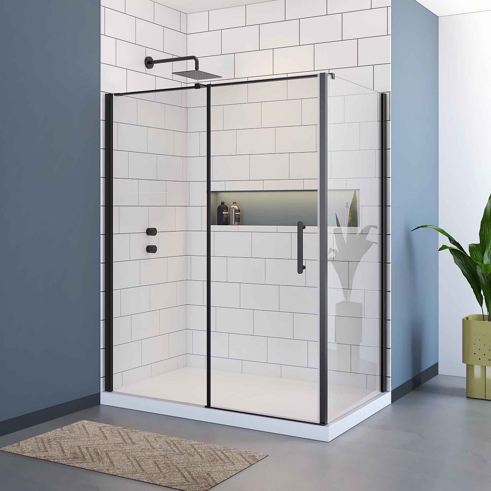 Douche en coin Kira, 60" x 36" x 75"