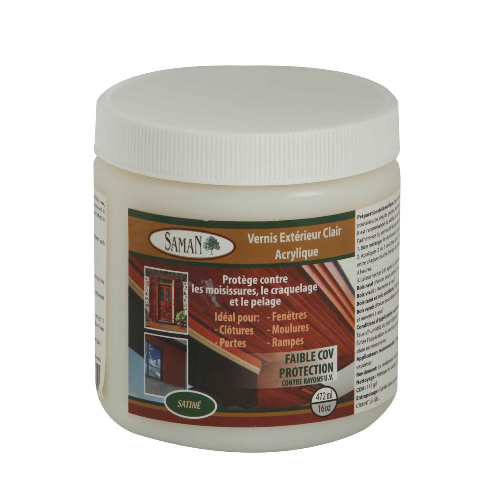 Vernis extérieur clair à l'acrylique satiné, 472 ml            