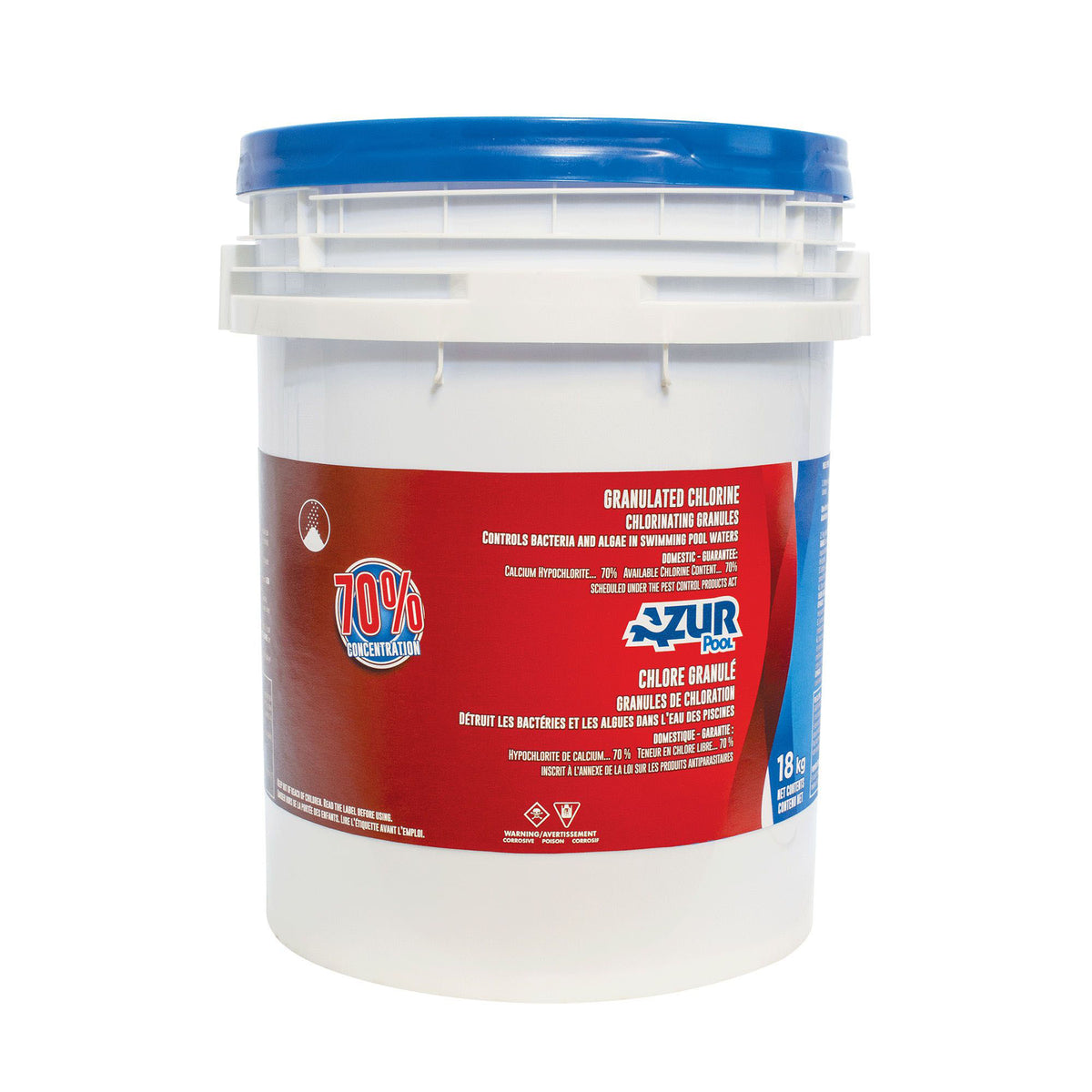 Chlore granulé à 70 %, 18 kg