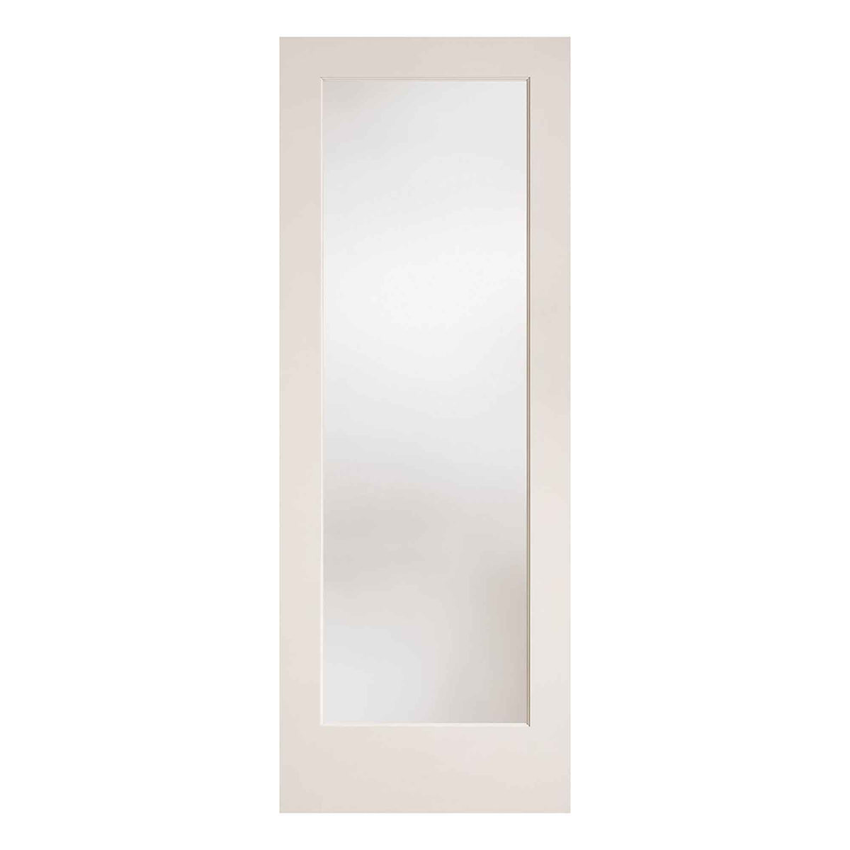 Porte Française de style Shaker à 1 verre laminé avec apprêt blanc, 24&#39;&#39; x 80&#39;&#39; 