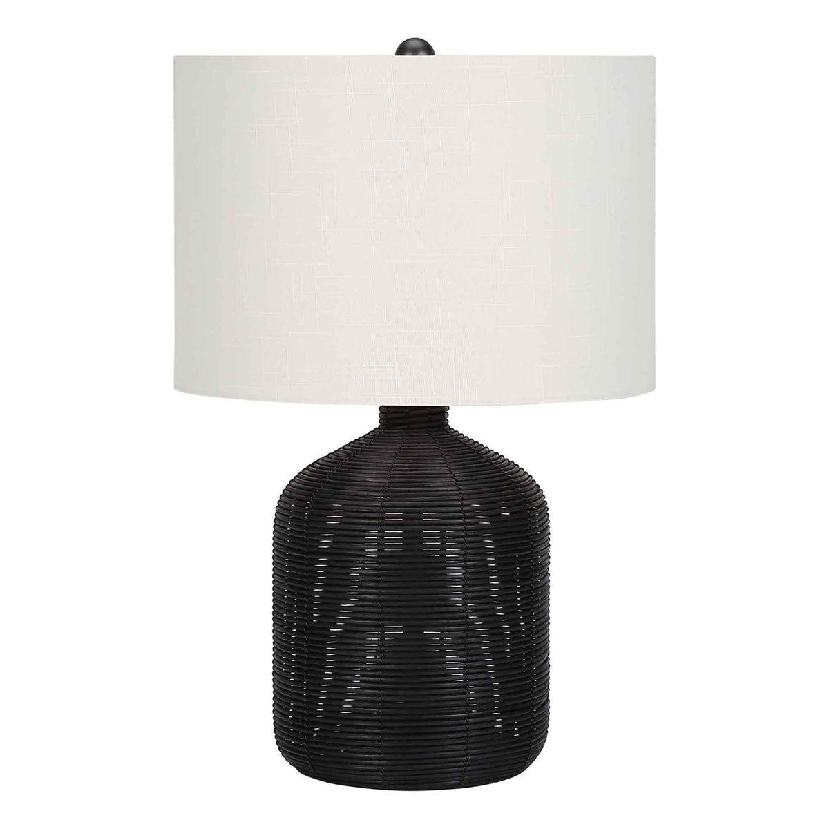 Lampe de table en rotin, noir